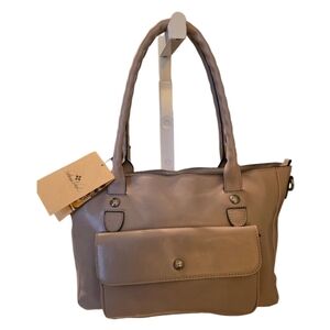Patricia Nash Leather Elettra Satchel Stone Large Shoulder/Crossbody NWT
